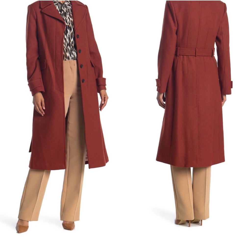 Kate Spade Twill Wool Blend Belted Coat